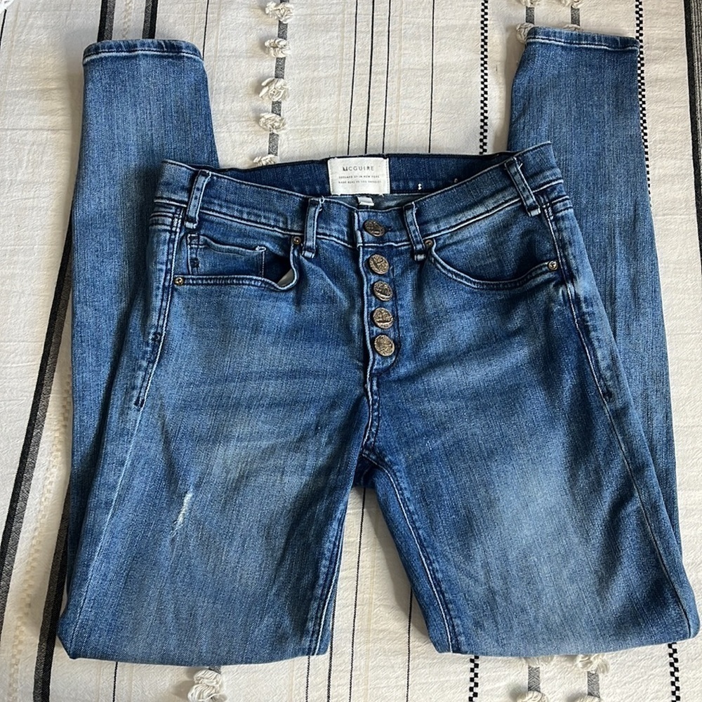 McGuire denim • button front skinny jeans blue